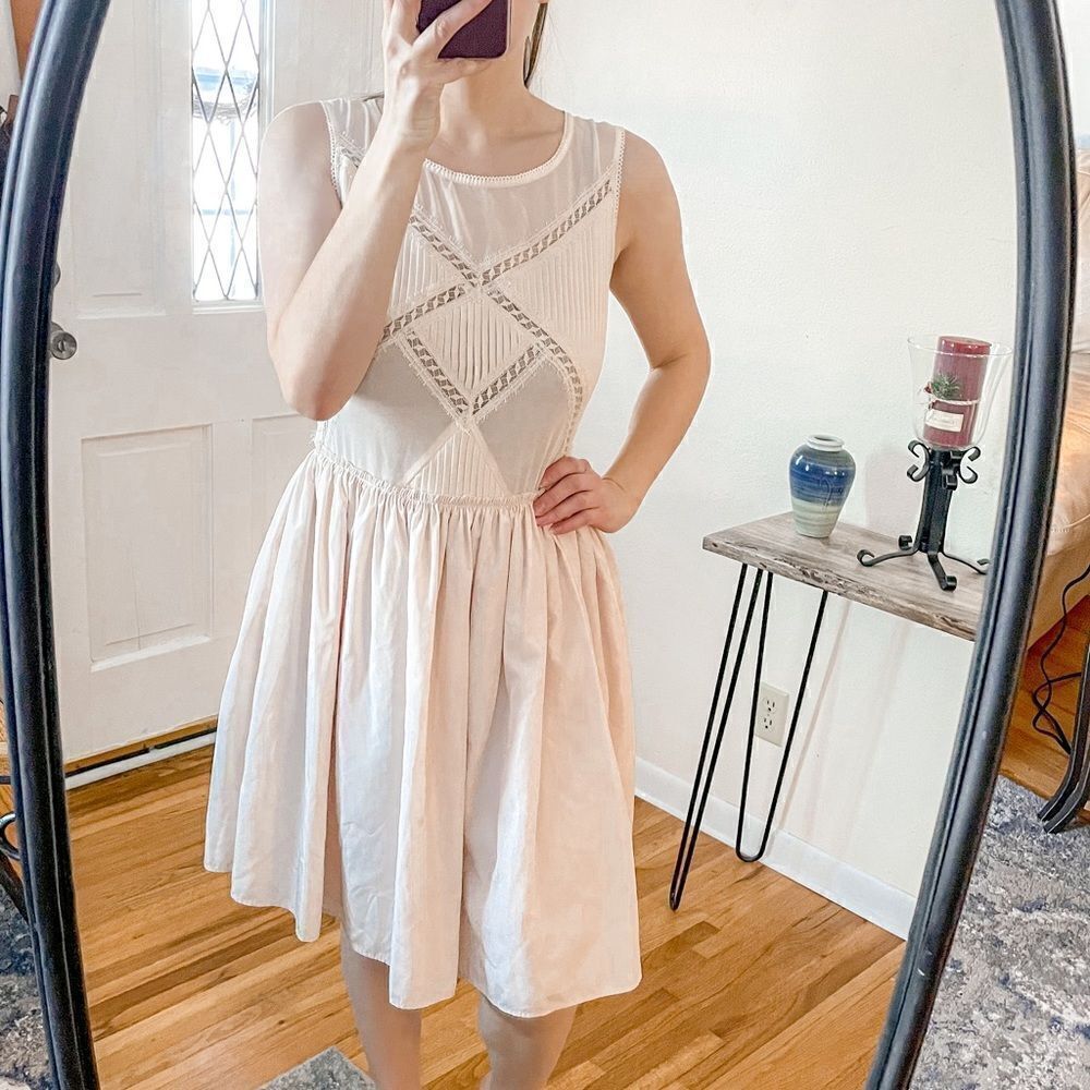 The Kooples Lace Mini Dress Nude S
